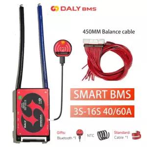 DALY BMS SMART 4S 6S 7S 8S 16S 12V 60 40A 48V 24V Li ion 3S 40A UART