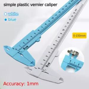 0-150mm 플라스틱 슬라이딩 버니어 캘리퍼스 깊이 높이 측정을위한 단일 규칙 스케일 Blue