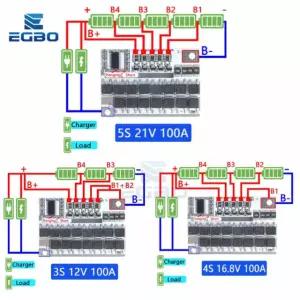 3S 4S 5S BMS 12 6V 16 8V 21V 7V 100A 이온 LMO 삼원 DS-X1 3S 12V 100A