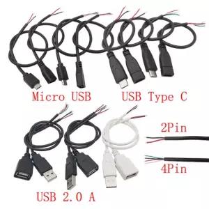 1PCS USB 유형 USB 남성 여성 플러그 와이어 장치 커넥터 공급 전원 케이 USB Male 2Pin 30CM 1Pcs