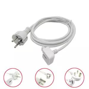 연장 접지 어댑터 전원 코드 세트 고출력 PPS 화이트 플러그 연결 커넥터 US Plug Cable 1 8m