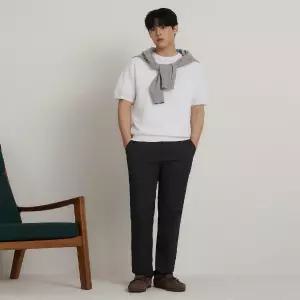 빈폴 멘 리넨 혼방 옥스포드 스탠다드핏 팬츠 블랙 BC6221C065 C