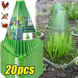특대형 식물 보호 덮개 투명 고깔 작물캡 20개 세트 조류 퇴치 동결 방지 커버 화분용 Green 1PC