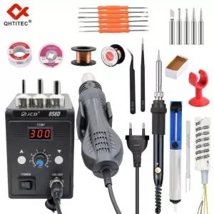 858D BGA 납땜 스테이션 히트건 220V 700W 수리 도구 용접기 세트 열풍기 858D KIT1 110V US Plug
