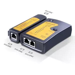 LAN 네트워크 케이블 테스터 RJ45 RJ11 RJ12 연선 CAT5 연결 CAT6 Orange and bla