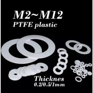 50 200개 백색 와셔 M2 M3 M4 M5 M12 플라스틱 M8 스페이서 M10 M6 M3x8x0 5mm 100Pcs