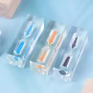 크리스탈 모래 시계 멀티 컬러 두꺼운 낙하 방지 데스크탑 장식 3분 타이머 책상 인테리어 blue 3분