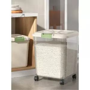 업소용 대용량 밀가루통 30KG 15KG 밀폐 보관용기 화이트 민트 30L 1 화이트 5kg팩 [스냅 뚜껑] (밥컵포함)