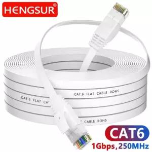 HENGSUR CAT6 이더넷 케이블 5M 10M 20M 30M 인터넷 네트워크 플랫 Cat 6 Flat Bla 2m