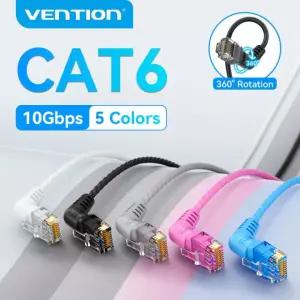 PC 라우터용 슬림 네트워킹 인터넷 코드 CAT6A 이더넷 90 36 10GBPS 케이블 360 Rotation Bla 번들1 0 5M