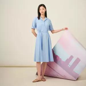 빈폴 레이디스 나일론 혼방 반소매 원피스 스카이블루 BF5471C05Q C05Q