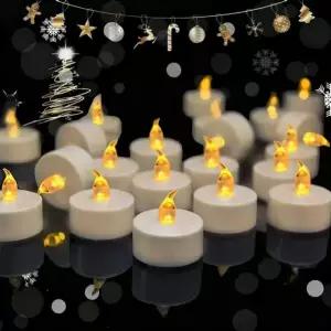 LED 티라이트 캔들 배터리 촛불 웨딩 장식 12PC Warm White