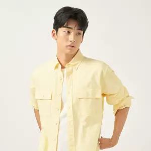 빈폴 멘 Re edition 오버핏 옥스퍼드 셔츠 옐로우 BC5864S98E LL S98E
