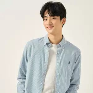 빈폴 멘 핀 스트라이프 셔츠 그린 BC5864C16M LL C16M
