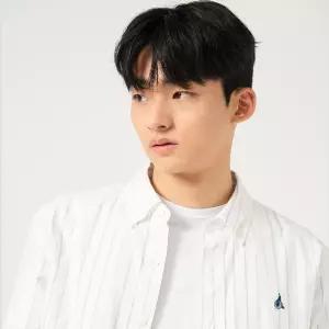빈폴 멘 옥스퍼드 변형 스트라이프 셔츠 화이트 BC5764C011 LL C