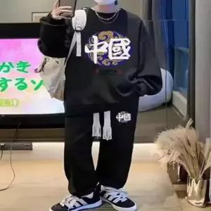 호크아이 남친 캐주얼 가을 투피스 트레이닝 데일리룩 긴팔티 트렌드 빅사이즈 맨투맨 세트 KUK3