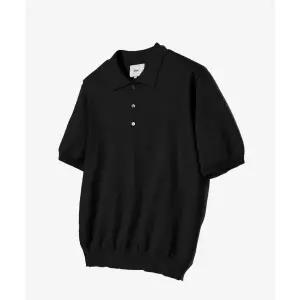 YALE 수피마 코튼 반팔 폴로 니트 블랙