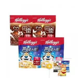 매장정품 KELLOGG [미니 시리얼 2봉 + 보노콘스프 1개 증정] 켈로그 오곡 첵스초코 340g 2개 콘푸로스트 30