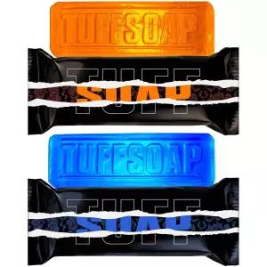TUFFSOAP 2팩오렌지 블루 - 4-in-1 남성용 향수 비누 바 156.9g5.5온스 - 바디 얼굴 헤어 및 면도를 위한