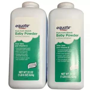 Equate 베이비 파우더 순수 옥수수 전분 알로에 베라 623.7g22온스 무향 저자극성 민감한 를 부드럽게 하고