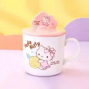 거치대 디자인 뚜껑 사무실 머그컵 귀여운 400ml 도자기 도자기컵