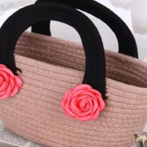 꿀이맘 동백꽃 코사지 코랄핑크 6CM 꽃사지 헤어악세사리