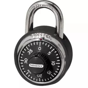 Master Lock 자물쇠 블랙 범퍼가 있는 표준 다이얼 콤비네이션 락 4.8cm1-78x2.54cm 너비 1500DCOV