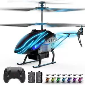BUSSGO RC 헬리콥터 30분 비행 리모컨 배터리 2개 7 LED 라이트 모드 고도 유지 남자 여자용