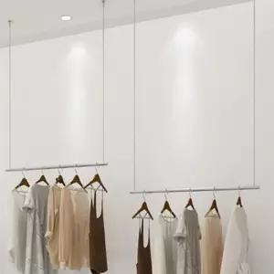 진열행거 천장형 와이어 파이프 스텐 행거 패션 매장용 80cm