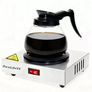 OwnLifeYF 커머셜 커피 워머 60W 76 F 싱글 버너 디캔터 플레이트 스테인리스 스틸 휴대용 카페 휴게실
