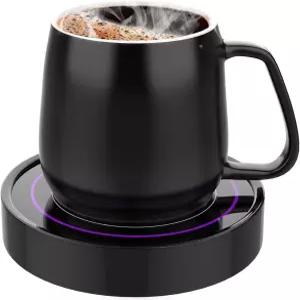 머그 세트가 된 디럭스 커피 워머 데스크 오 가정용 전기 컵 중력 스위치가 있는 캔들 난방판 자동 차단