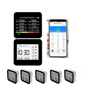 20in 스마트 WiFi 공 모니터 CO2 TVOC HCHO PM25 및 5개 센서가 있는 관측소 무선 실내 실외 침실 홈 전화