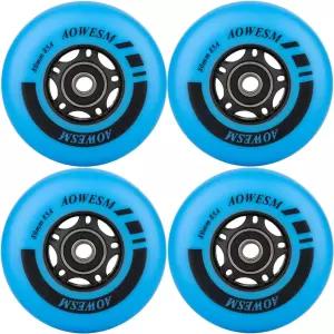 AOWESM 인라인 스케이트 휠 80mm 85a 실외 블랙 블루 레드 롤러 하키 블레이드 교체 및 링 ABEC9 스페이서