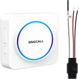 기존 유선 초인종 휴대용 LED 수신기를 위해 무선으로 변환하는 SINGCALL 익스텐더 32음 및 000dB 볼륨으로