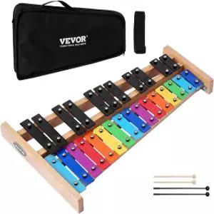 VEVOR 글로켄스필 실로폰 27 노트 가 타악기 화려한 금속 키 망치 4개 휴대용 가방 성인 및 초급 악기 키트
