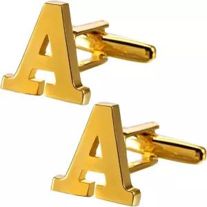 남성용 AZ 이니셜 커프링크 클래식 골드 실버 블랙 레터 벳 모노그램 웨딩 비즈니스 파티용