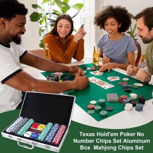 포커 세트 200피스 보드 게임 칩 케이스 포함 홈 여행 파티 야외  가족을 위한 대화형 테이블