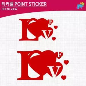 [셀러에이드]티커벨 러브 포인트 데칼스티커 TKP-04