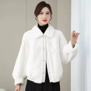 고급스러운 벨벳 퍼자켓 데일리룩 램스울 루즈핏