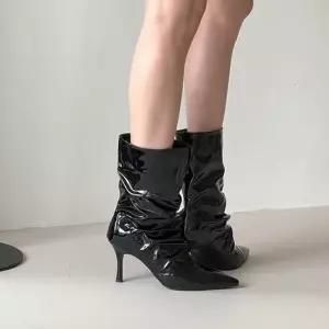봄신발 통굽 발목 부츠힐 겨울 롱구두 봄부츠 힐