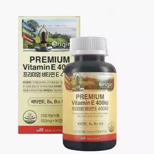 미국산직수입 오리진 프리미엄 비타민E 400IU 활력 토코페롤 비타민B6 항산화 도움 활성산소 제거 90캡슐