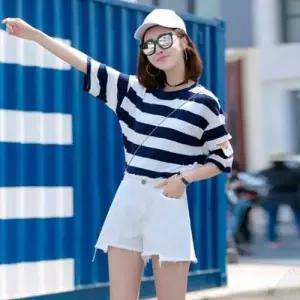 [텐바이텐][홍은]핫팬츠 언발란스 컷팅 반바지 연청 블랙핫팬츠 디스트로이드진