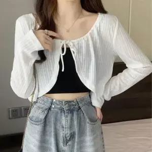 여름볼레로가디건 여자 여름 용 가디건 화이트 볼레로 20대 주말 외출