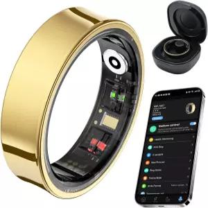 여성 남성용 스마트 링 체온 심박수 혈중 산소 수면 모니터 칼로리 구독료 없음 및 Android용 IP68 방수