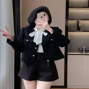 M1 여친 하프코트 트위드 코트 스팽글 톱 트렌드 러블리 JEN1
