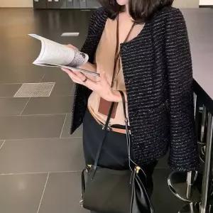 M1 여친 하프코트 쇼트 트위드 코트 라운드 긴팔 러블리 JEN1