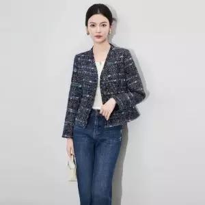 M1 여성 오피스룩 하프코트 러블리 경량 고퀄리티 트위드 코트 상의 쇼트 JEN1