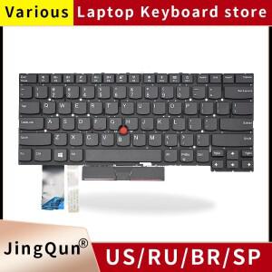 Lenovo Thinkpad T490S T14S Gen1 노트북 SN20W19523 백라이트 용 미국러시아어 키보드 교체