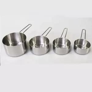 차미 스텐 계량컵 비커 용량컵 제빵 계량컵 4종세트 계량컵 용량컵 WFLQJLM