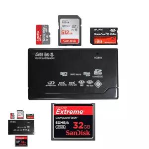 USB리더기 SMJ 올인원 USB 2.0 카드 멀티리더기 블랙 6슬롯